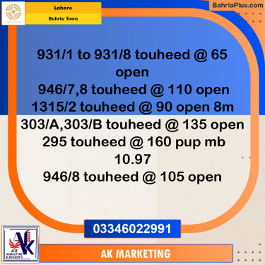 10 Marla Residential Plot for Sale in Bahria Town, Lahore - (BP-277222)