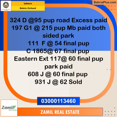 Residential Plot for Sale in Bahria Orchard, Lahore - (BP-277311)