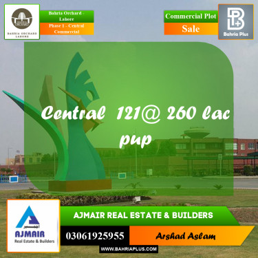 Commercial Plot for Sale in Phase 1 - Central Commercial -  Bahria Orchard, Lahore - (BP-277324)