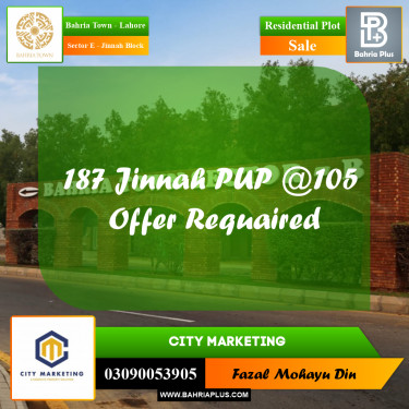 5 Marla Residential Plot for Sale in Sector E - Jinnah Block -  Bahria Town, Lahore - (BP-277411)
