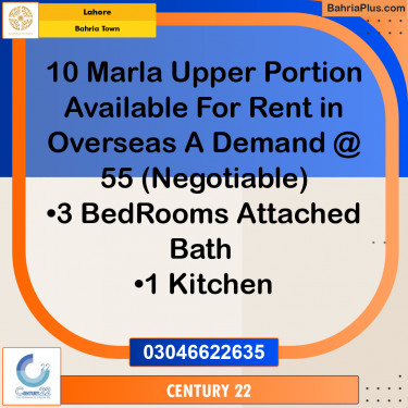 10 Marla Residential House for Rent in Bahria Town, Lahore - (BP-277488)