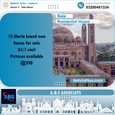 10 Marla Residential House for Sale in Sector F - Talha Block -  Bahria Town, Lahore - (BP-277576)