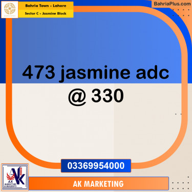1 Kanal Residential Plot for Sale in Sector C - Jasmine Block -  Bahria Town, Lahore - (BP-277622)