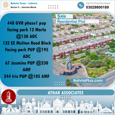 10 Marla Residential Plot for Sale in Sector C - Jasmine Block -  Bahria Town, Lahore - (BP-277633)