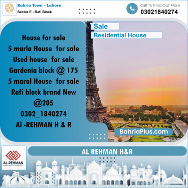 5 Marla Residential House for Sale in Sector E - Rafi Block -  Bahria Town, Lahore - (BP-277666)