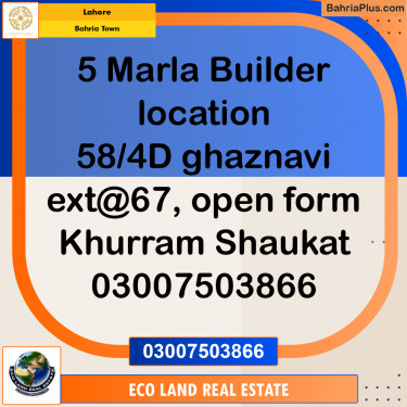 Residential Plot for Sale in Bahria Town, Lahore - (BP-277704)
