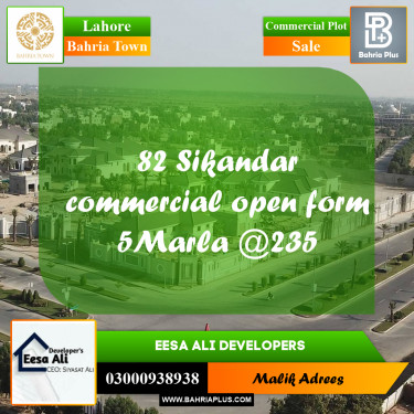 Commercial Plot for Sale in Bahria Town, Lahore - (BP-277736)