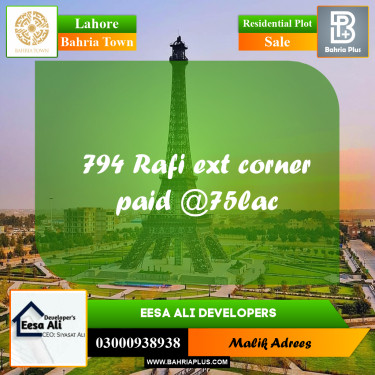 Residential Plot for Sale in Bahria Town, Lahore - (BP-277781)