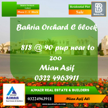Residential Plot for Sale in Phase 2 - C Block -  Bahria Orchard, Lahore - (BP-277876)