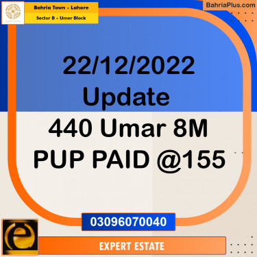 8 Marla Residential Plot for Sale in Sector B - Umer Block -  Bahria Town, Lahore - (BP-277878)