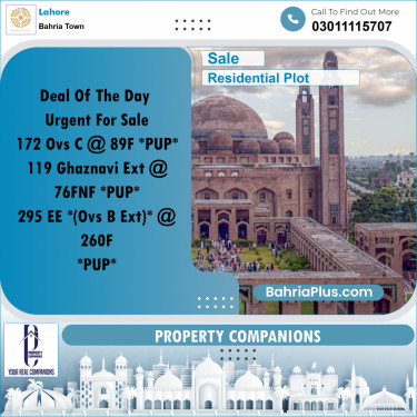 Residential Plot for Sale in Bahria Town, Lahore - (BP-277904)