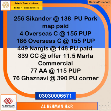10 Marla Residential Plot for Sale in Sector F - Sikander Block -  Bahria Town, Lahore - (BP-277948)
