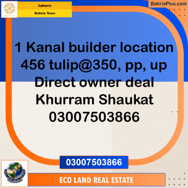 Residential Plot for Sale in Bahria Town, Lahore - (BP-277957)