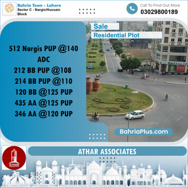 10 Marla Residential Plot for Sale in Sector C - Nargis/Hussain Block -  Bahria Town, Lahore - (BP-277976)