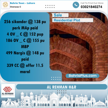 10 Marla Residential Plot for Sale in Overseas C -  Bahria Town, Lahore - (BP-277985)