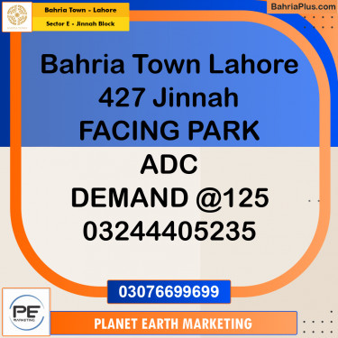 5 Marla Residential Plot for Sale in Sector E - Jinnah Block -  Bahria Town, Lahore - (BP-277993)