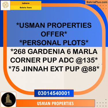 Residential Plot for Sale in Bahria Town, Lahore - (BP-278075)