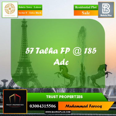 10 Marla Residential Plot for Sale in Sector F - Talha Block -  Bahria Town, Lahore - (BP-278088)