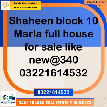 10 Marla Residential House for Sale in Sector B - Shaheen Block -  Bahria Town, Lahore - (BP-278145)
