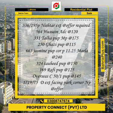 Residential Plot for Sale in Bahria Town, Lahore - (BP-278151)