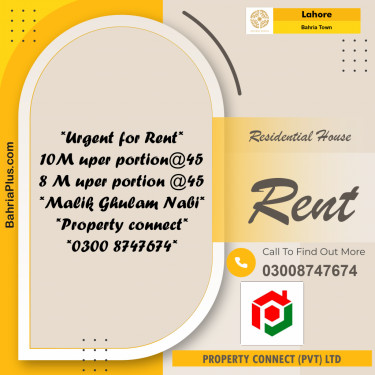 Residential House for Rent in Bahria Town, Lahore - (BP-278152)