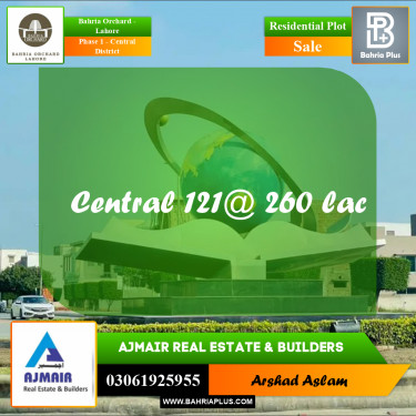 Residential Plot for Sale in Phase 1 - Central District -  Bahria Orchard, Lahore - (BP-278271)