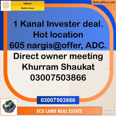 Residential Plot for Sale in Bahria Town, Lahore - (BP-278278)