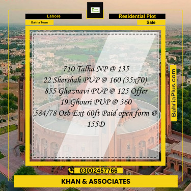 Residential Plot for Sale in Bahria Town, Lahore - (BP-278357)