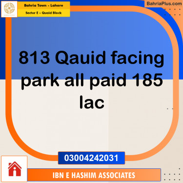 10 Marla Residential Plot for Sale in Sector E - Quaid Block -  Bahria Town, Lahore - (BP-278436)