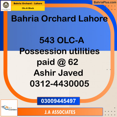 5 Marla Residential Plot for Sale in OLC-A Block -  Bahria Orchard, Lahore - (BP-278443)