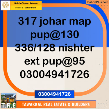 10 Marla Residential Plot for Sale in Sector E - Johar Block -  Bahria Town, Lahore - (BP-278452)
