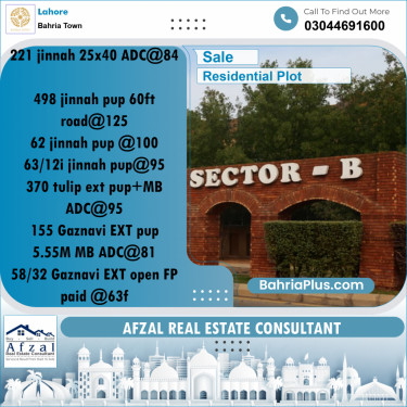 Residential Plot for Sale in Bahria Town, Lahore - (BP-278581)