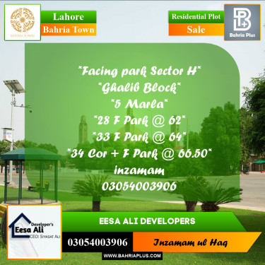 Residential Plot for Sale in Bahria Town, Lahore - (BP-278598)