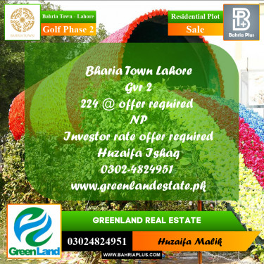 10 Marla Residential Plot for Sale in Golf Phase 2 -  Bahria Town, Lahore - (BP-278613)