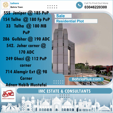 Residential Plot for Sale in Bahria Town, Lahore - (BP-278615)