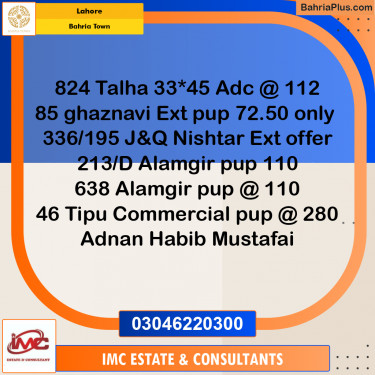 Residential Plot for Sale in Bahria Town, Lahore - (BP-278617)