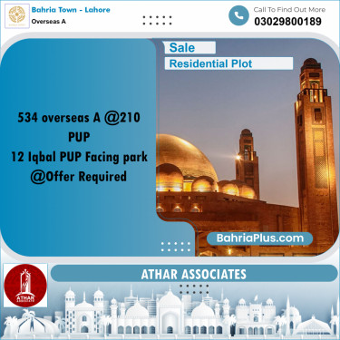 10 Marla Residential Plot for Sale in Overseas A -  Bahria Town, Lahore - (BP-278670)