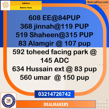 Residential Plot for Sale in Bahria Town, Lahore - (BP-278697)