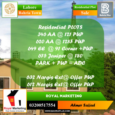 Residential Plot for Sale in Bahria Town, Lahore - (BP-278790)