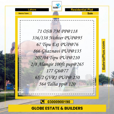 Residential Plot for Sale in Bahria Town, Lahore - (BP-278815)
