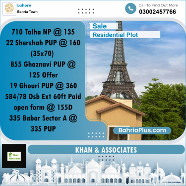 Residential Plot for Sale in Bahria Town, Lahore - (BP-278828)