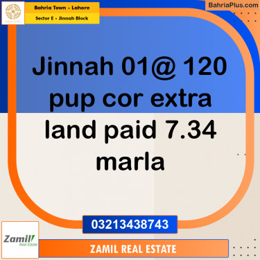 7 Marla Residential Plot for Sale in Sector E - Jinnah Block -  Bahria Town, Lahore - (BP-278829)