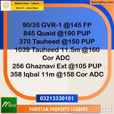 10 Marla Residential Plot for Sale in Sector E - Johar Block -  Bahria Town, Lahore - (BP-278842)