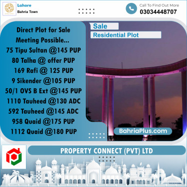 Residential Plot for Sale in Bahria Town, Lahore - (BP-278856)