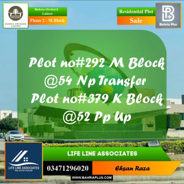 5 Marla Residential Plot for Sale in Phase 2 - M Block -  Bahria Orchard, Lahore - (BP-278858)