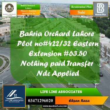 8 Marla Residential Plot for Sale in Phase 1 - Eastern District Ext. II -  Bahria Orchard, Lahore - (BP-278859)