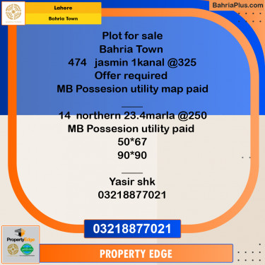 Residential Plot for Sale in Bahria Town, Lahore - (BP-278888)