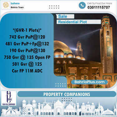 Residential Plot for Sale in Bahria Town, Lahore - (BP-278898)