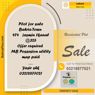 Residential Plot for Sale in Bahria Town, Lahore - (BP-279056)
