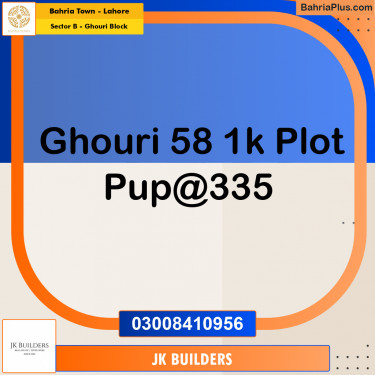 1 Kanal Residential Plot for Sale in Sector B - Ghouri Block -  Bahria Town, Lahore - (BP-279061)